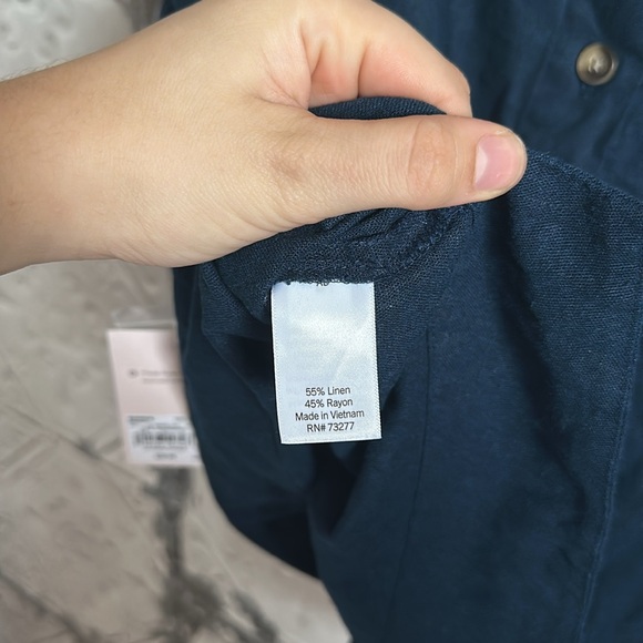 New linen blend navy tank - Picture 6 of 6